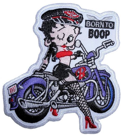 Betty Boop Biker Babe Born To Boop Embroidered Biker Patch Leather