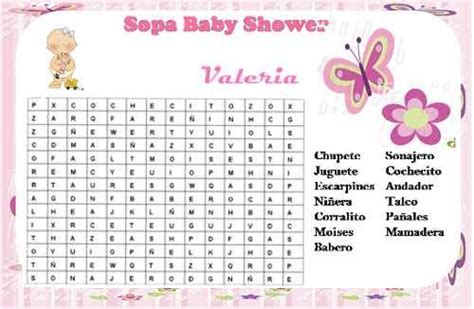 Sopa De Letras Para Baby Shower Niño Niños Relacionados