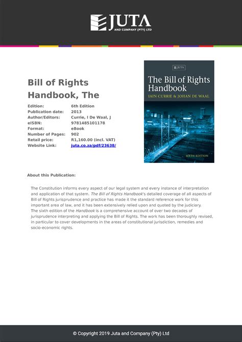 Notes To Critical Studies 2021 Bill Of Rights Handbook The Edition