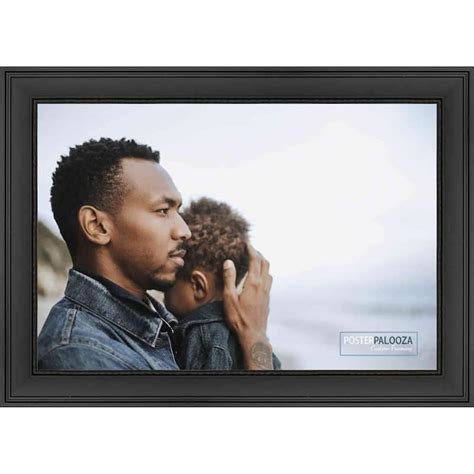 30x26 Traditional Black Complete Wood Picture Frame With Uv Acrylic