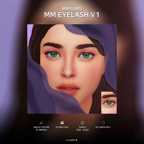 Mmsims Eyelash Maxis Match V1 Mmsims Sims Maxis Match Sims 4
