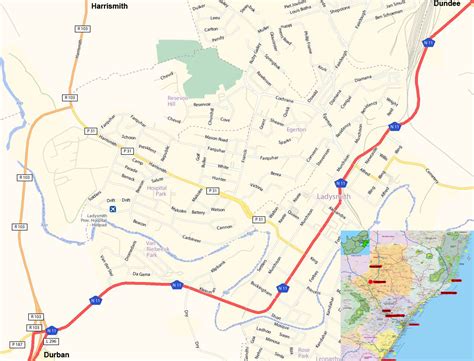 Durban To Ladysmith Map