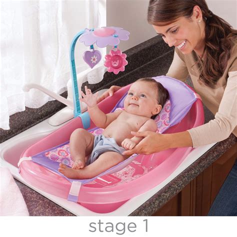 Bañera Niña Baño Bebe 3 In 1 Summer Infant Ergonomica Rosa 169900