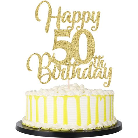 Buy Palasasa Gold Happy 50th Birthday Cake Topper 50th Anniversary