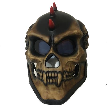 Custom Motorcycle Full Face Helmet Brown Skull Monster