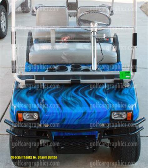 Fire Blue Golf Car Wrap Golf Car Wraps Golf Cart Wraps True Fire