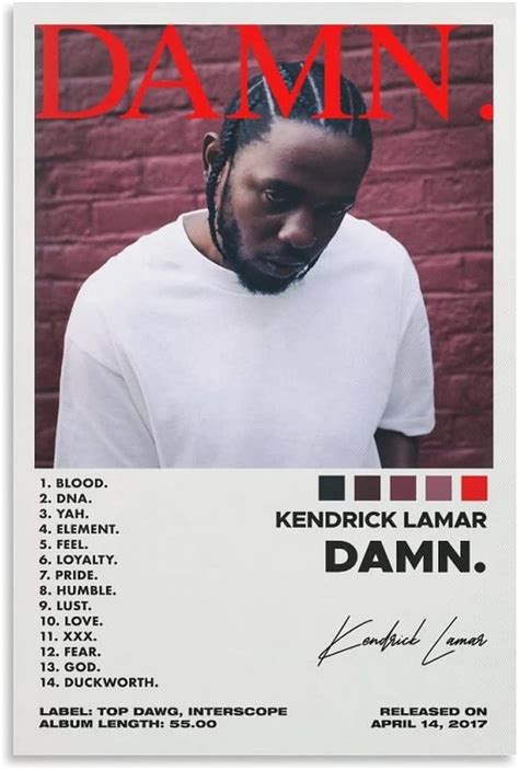 Ofitin Kendrick Poster Lamar Damn Poster Album Cover Poster For Room Aesthetic Poster