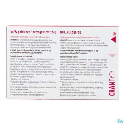 Cranfyt Comp 30 Pharmacie En Ligne En Belgique Pharmazone