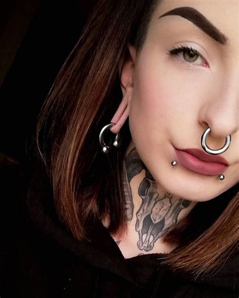 Tattoosandpiercings Piercings For Girls Stretched Ear Lobes Septum