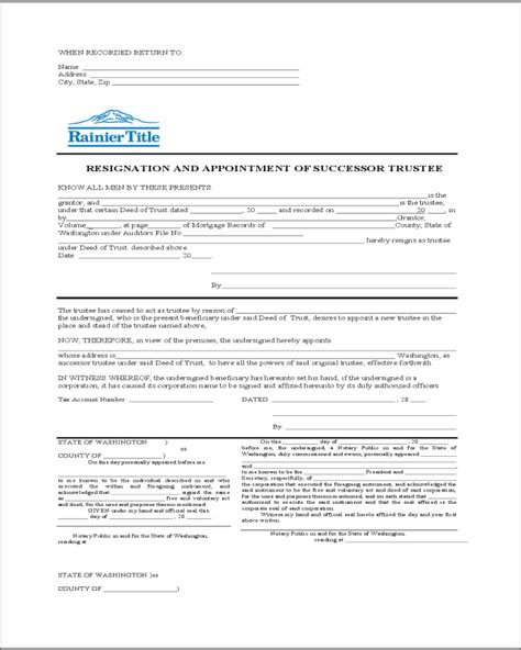 Printable Trustee Resignation Form Pdf Printable Forms Free Online