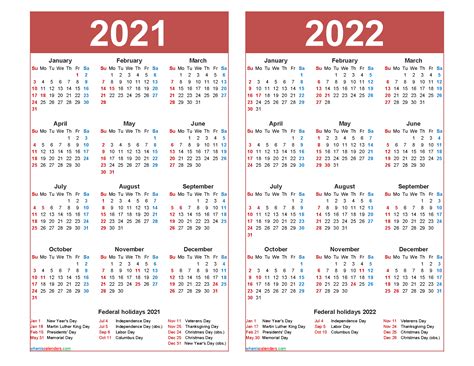 We're not even halfway through 2021, but states are already making changes to the 2024 presidential nominating calendar. Free 2021 and 2022 Calendar Printable with Holidays - Free ...