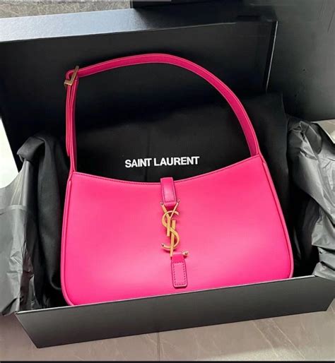 Ysl Saint Laurent Le5a7 Hobo Shoulder Bag Hot Pink Color In 2022 Bags