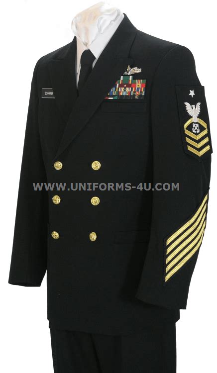 Us Navy Male Chief Petty Officer Service Dress Blue Uniform