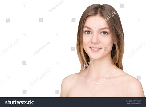 Closeup Portrait Blonde Naked Shoulders Isolated Stock Photo Shutterstock