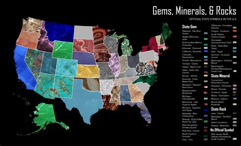 Official Gems Minerals And Rocks Symbols Of Every Us State Mapped