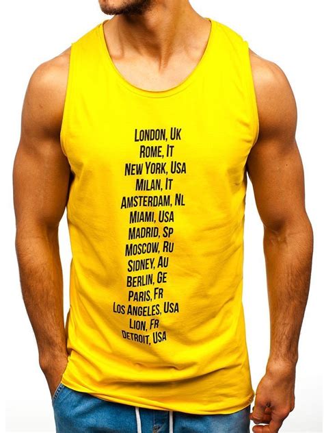 Camiseta Tank Top Con Impresión Para Hombre Amarilla Bolf 1124 Amarillo