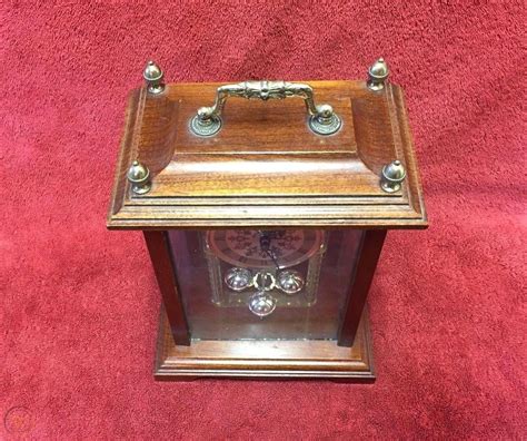 Vintage Marsellus Casket Company Mantel Shelf Carriage Quartz Clock