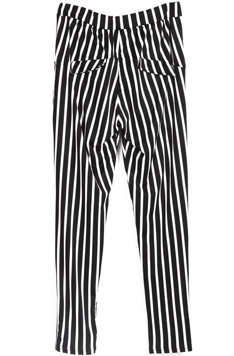 Black Vertical Stripe Drawstring Waist Pant Sheinsheinside