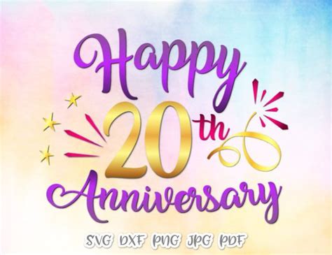 Here are 20 best happy anniversary images for work, for your partners, colleagues, employees or friends on their special anniversary day. Happy 20th Anniversary SVG Files for Cricut Gift Him Her ...