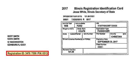 Registration Id And Pin License Plate Illinois Renew