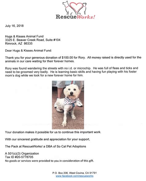 Orange county animal services (chapel hill, nc). Thank You Letters - Hugs & Kisses Animal Fund
