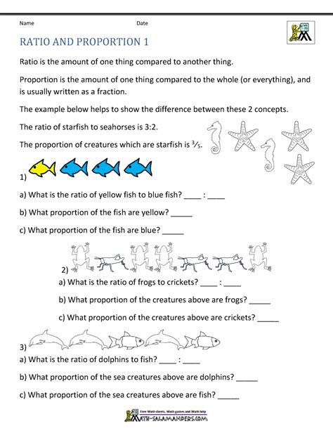 Ratio and proportion worksheet