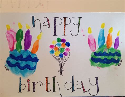 Handprint Birthday Cakes And Fingerprint Balloons I Had To Do Each
