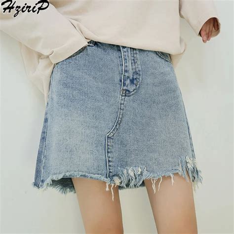 Buy Hzirip Women Denim Skirt Preppy Style Solid Short 2018 New Arrival Summer