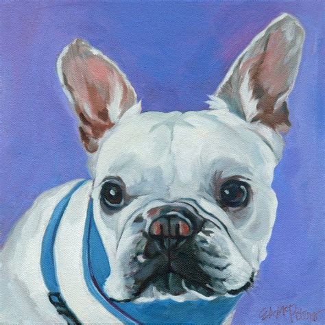 They may bark when they're excited, happy or in alert mode. French Bulldog Portrait Painting Mini Art Print by Barking ...