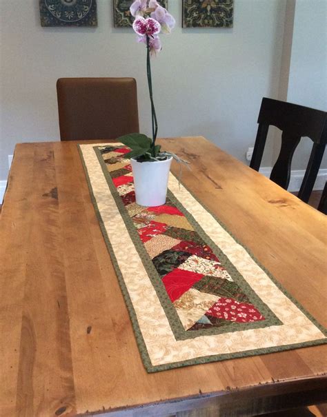 Extra Long Fall Christmas Quilted Table Runner Six Foot Table Topper