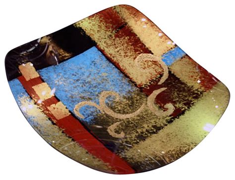 Small £1.50 medium £2.50 large £3.50. Whimsical Abstract Round Platter - Modern - Decorative Plates - by Jasmine Art Glass