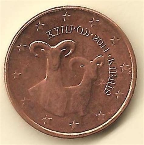 1 Euro Cent 2011 Euro 2008 Present Cyprus Coin 39750