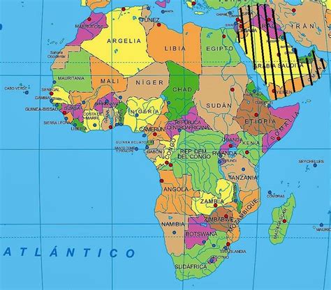 Politico Mapa De Africa Trabajo Sobre Los Continentes Los