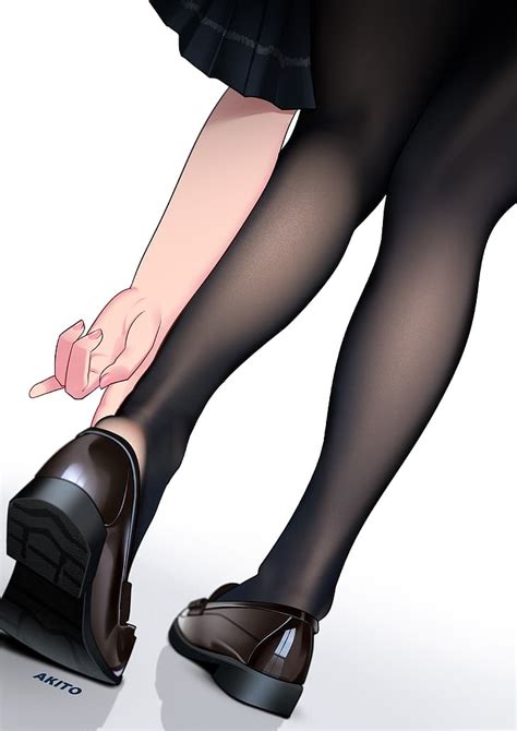 Online Crop Hd Wallpaper Anime Girls Black Stockings Uniform Wallpaper Flare