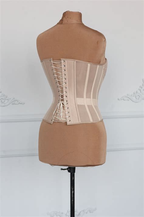 Nude Overbust Corset With Laces Steel Boned Corset Without Etsy Australia