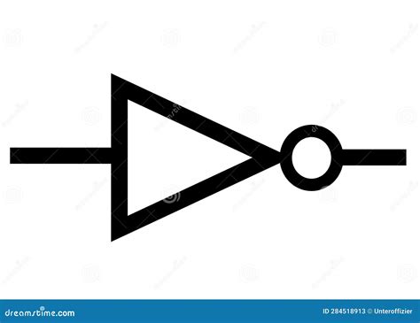 The Electrical Electronic Symbol Of The Inverter Not Gate White