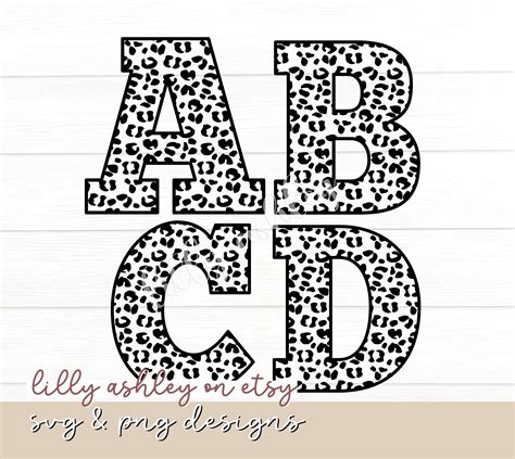 Leopard Letters Svg Set Upper And Lower Letters A Z Cheetah Etsy