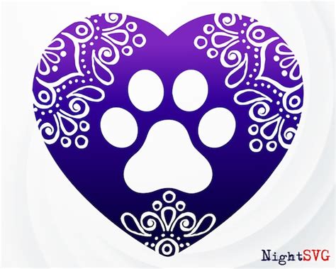 Dog Paw Mandala Svg Love Paw SVG Paw Print Mandala Dog - Etsy