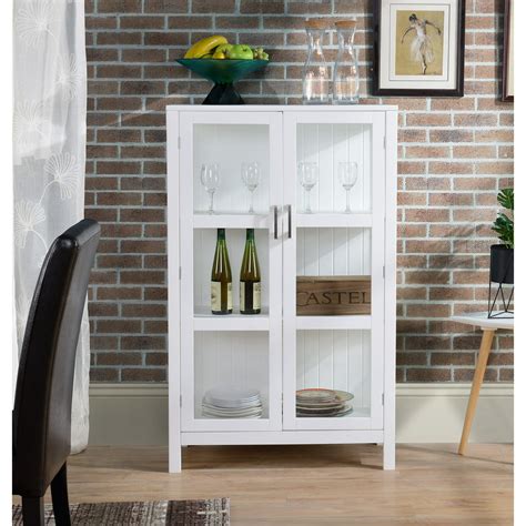 Alva White Display Cabinet With Glass Doors And Sides