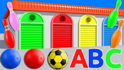 Learn Alphabet With Abc Song Bowling And Soccer Ball Colors For Kids