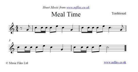 Traditional Meal Time A Military Bugle Call Online Sheet Music