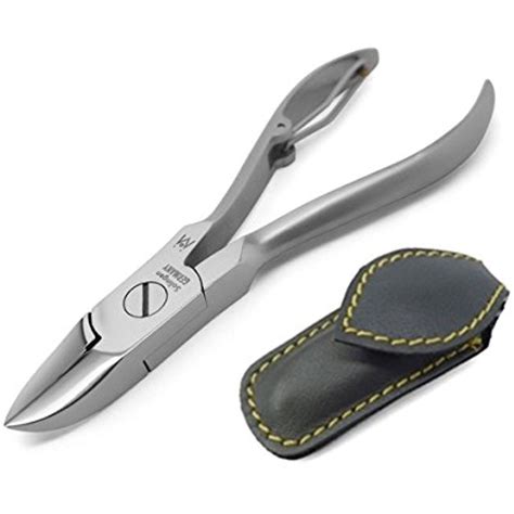 fingernail and toenail nippers in leather case finox surgical stainless steel pedicure nail
