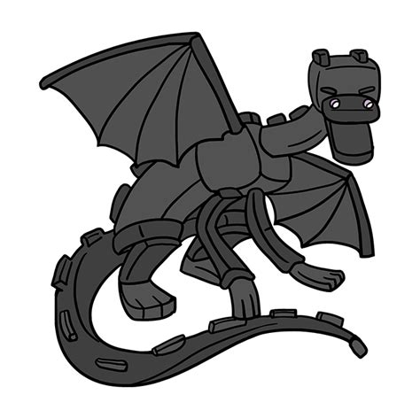 How to Draw Ender Dragon from Minecraft - Really Easy Drawing Tutorial