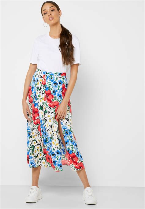 Buy Topshop Prints Floral Print Midi Skirt For Women In Mena Worldwide