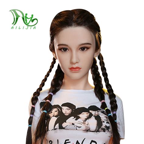 Ailijia Oral Real Doll Head With M16 Connector Platinum Silicone Planted Hair Lifelike 3d Sex