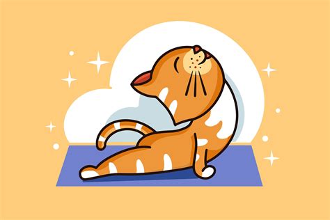 Funny Kitty Yoga Cartoon Character By Letteringlogo Thehungryjpeg