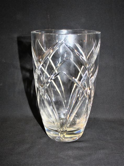 Vintage Lead Crystal Cut Criss Cross Arches Large Heavy Etsy