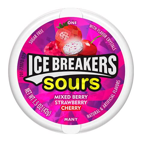 Caramelos Sin Azúcar Frutos Rojos Icebreakers Sours Dispensador 42 G Wong