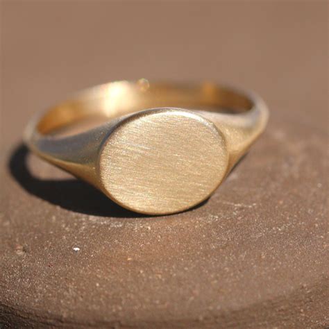 14k solid gold signet ring pinky ring matte finish etsy