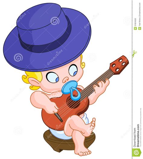 Baby Playing Guitar Stock Vector Illustration Of Guitarist 31824563